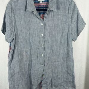 J Jill Button Up Linen Shirt Size Small Petite